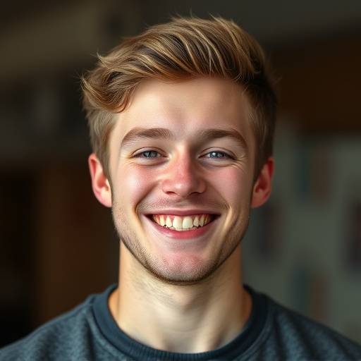 Portrett av Lars Olsen, fornøyd student.
